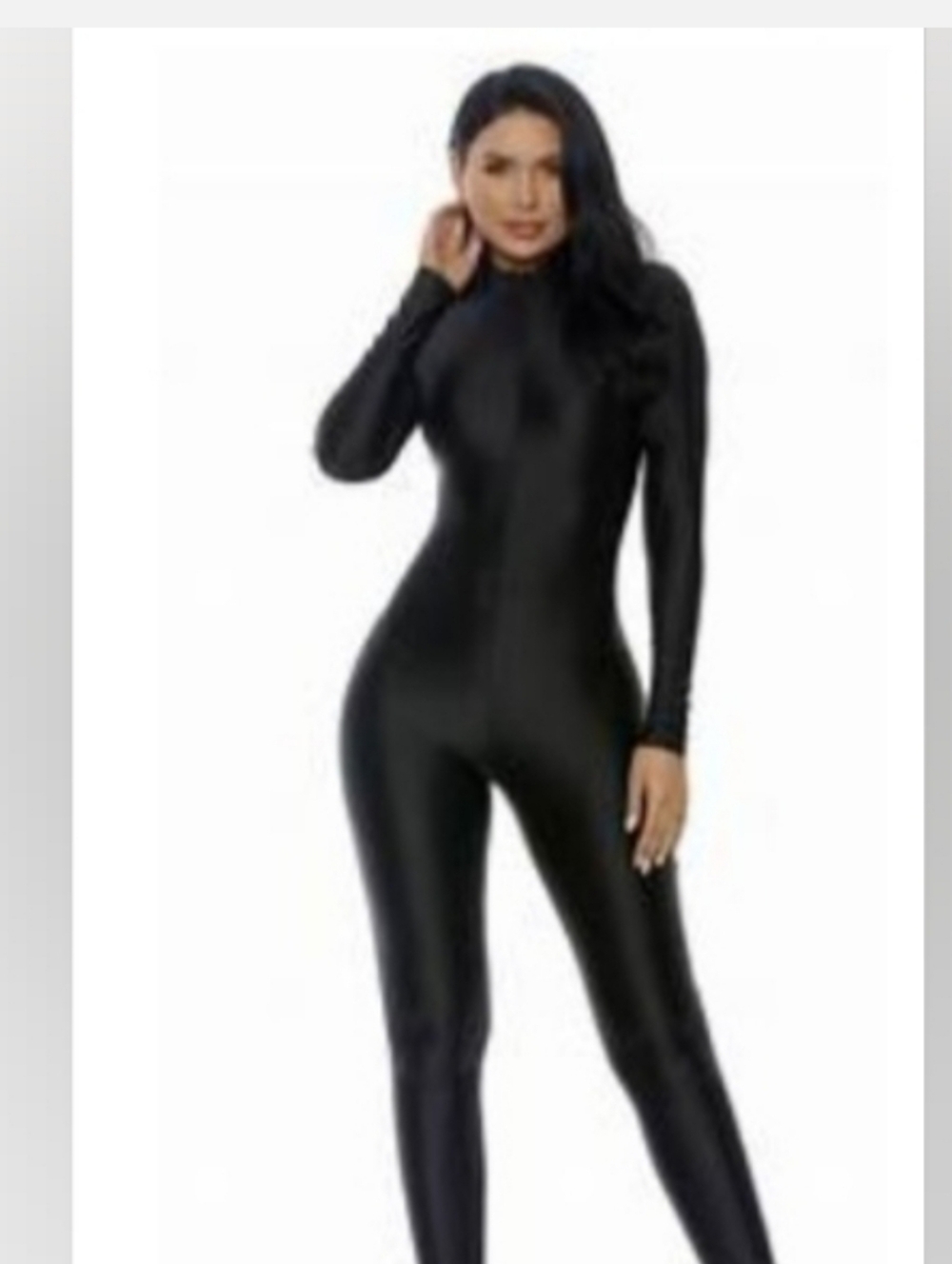 Fitness Sleek Black Full-Body Catsuit